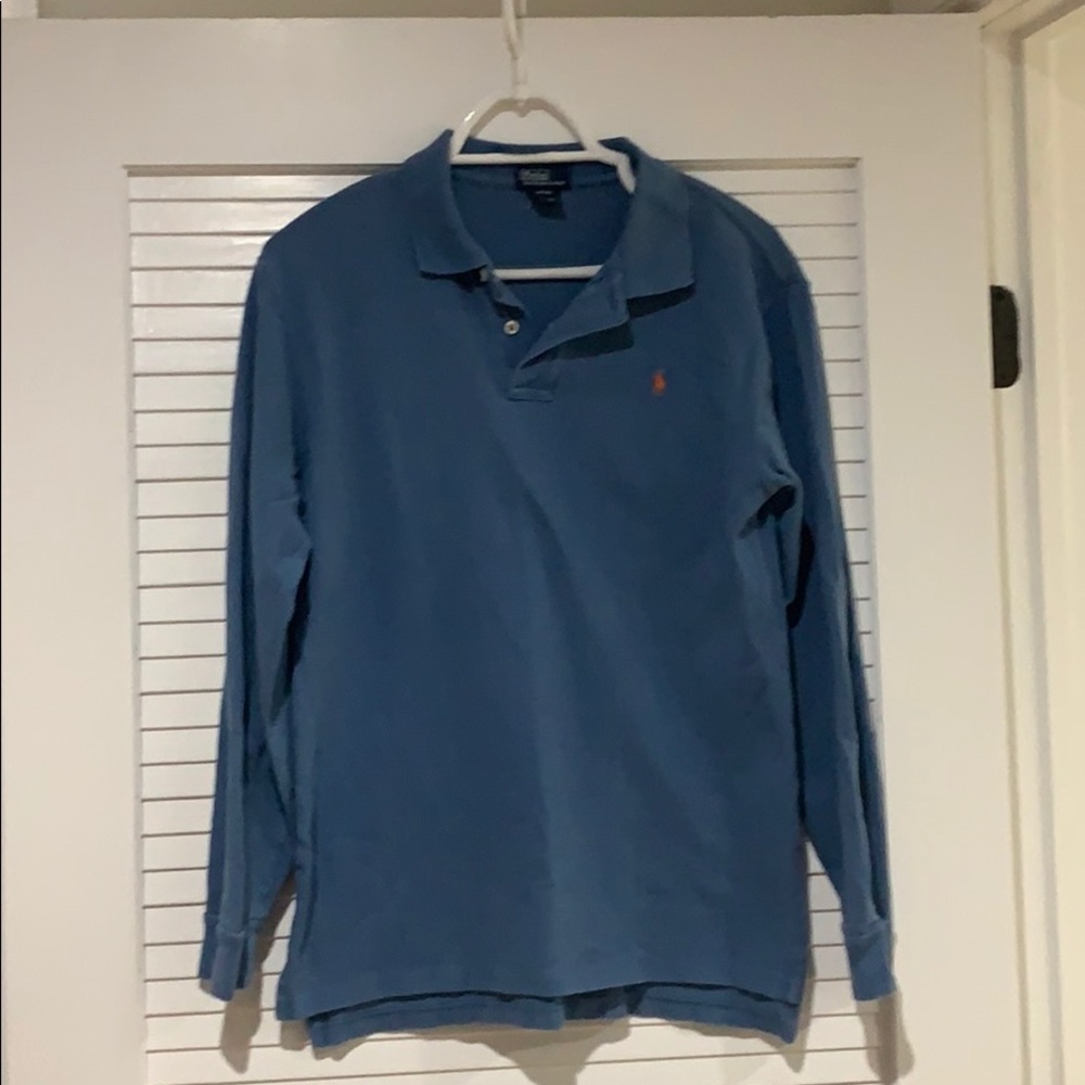Powder Blue Polo.   Long sleeve